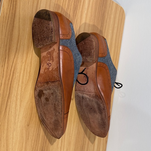 Cole Haan Spectator Oxford Shoes Men’s 8.5 | Leather & Chambray | Cap Toe - Picture 4 of 10